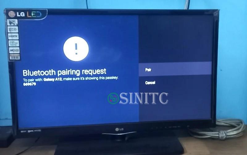 Yêu cầu ghép nối Bluetooth trên thiết bị TV.