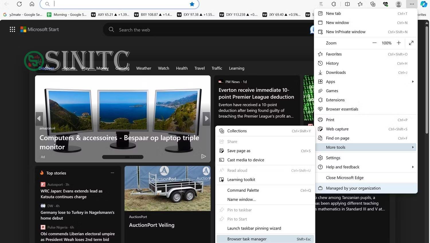 Mở trình quản lý tác vụ trong Microsoft Edge