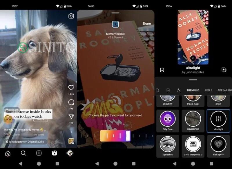 Tổng quan về giao diện ứng dụng Instagram trên Android.