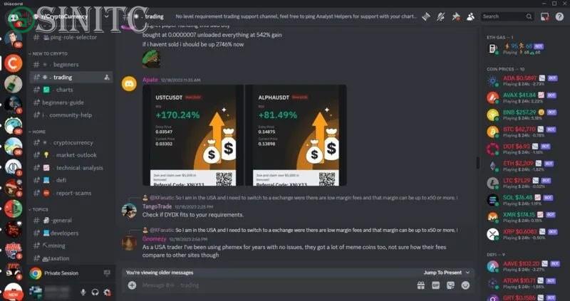 CryptoCurrency trên Discord.