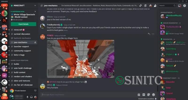 Minecraft trên Discord.