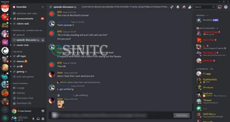 Invincible trên Discord.