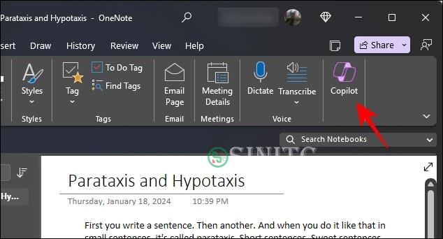 Sử dụng Copilot trong OneNote 