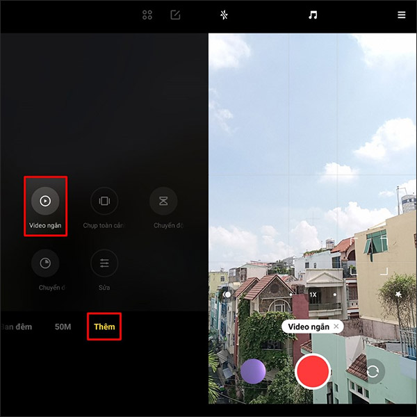 Chế độ quay video ngắn Xiaomi Redmi 10