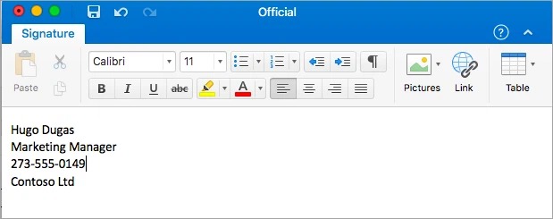 Tạo chữ ký trong Outlook trên Macbook  4
